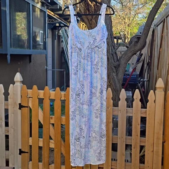fresh produce maxi dress FRESH PRODUCE Med Vapor grey 'Riviera' Veranda Maxi Dress NWT Comfortable $109